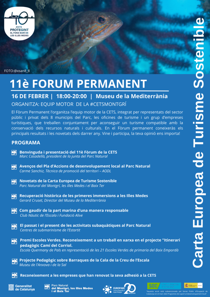 ca Programa de l'11é Fòrum Permanent del Parc Natural del Montgrí, les illes Medes i el Baix Ter en es oc