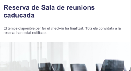 Confirmació de reserva de sales de reunions